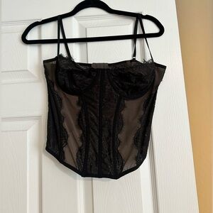 black corset top, urban outfitters
